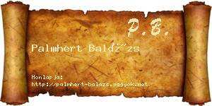 Palmhert Balázs névjegykártya